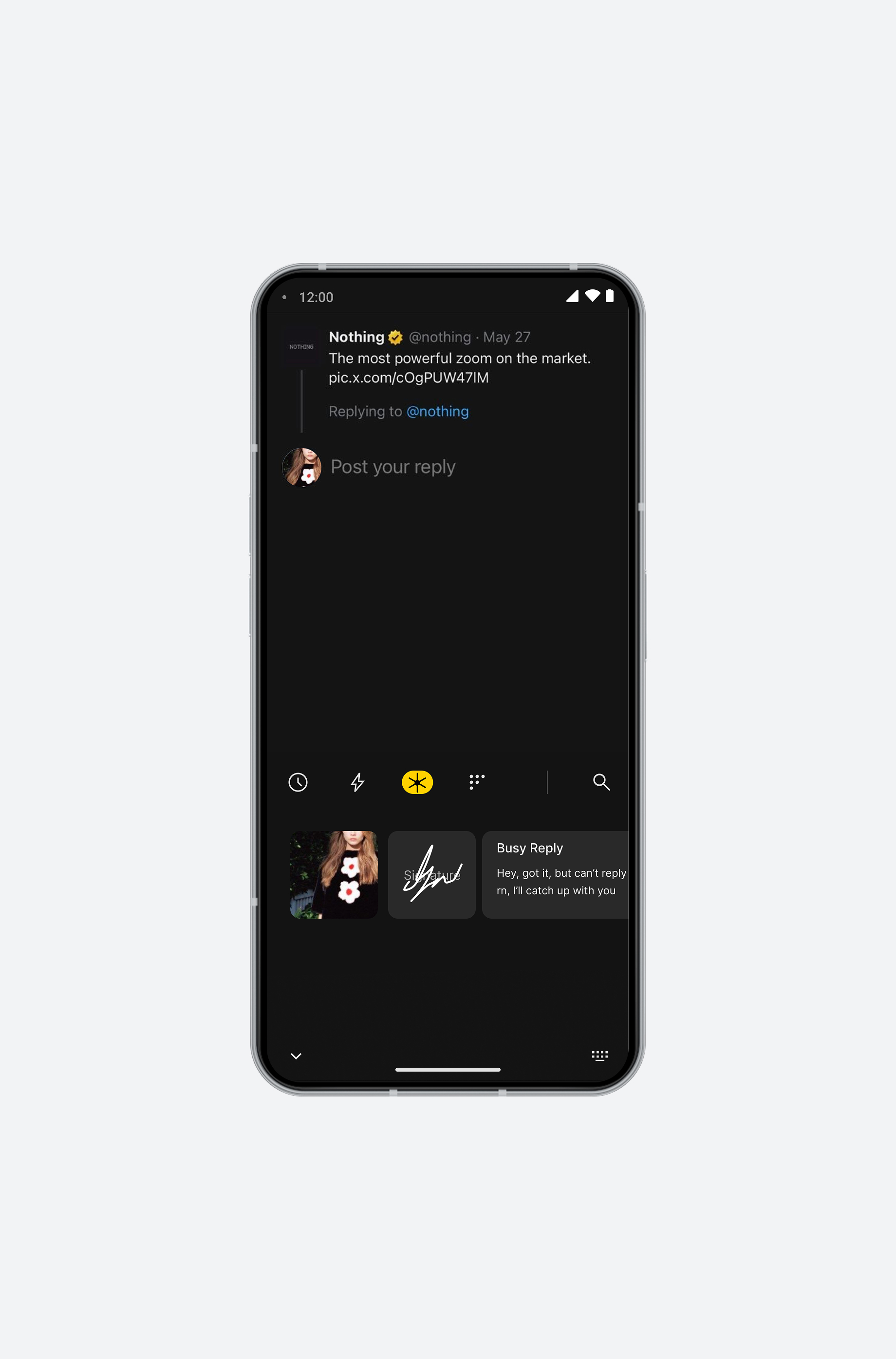 AI rewrite keyboard panel
